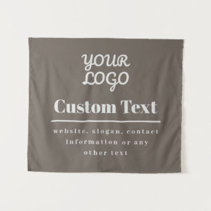 Tapiz Su logotipo retro-moderno de color beige y gris cl