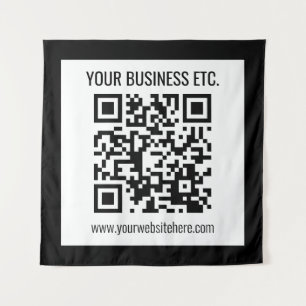 Tapiz Su nombre comercial y código QR editable
