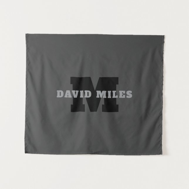 Tapiz Su nombre o nombre comercial | Gris Masculino Mode (Anverso (horizontal))