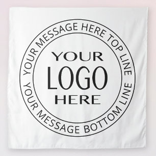 Tapiz Su propio logotipo y texto circular personalizable
