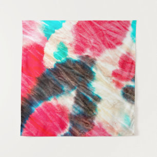 Tapiz Sucio Artístico Rojo. Patrón Shibori. Cepillo de v