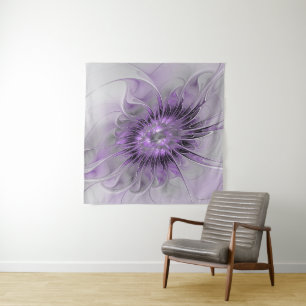 Tapiz Sueño de Flor de Lavanda Arte Fractal Abstracto Mo