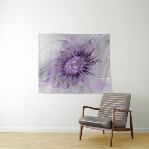 Tapiz Sueño de Flor de Lavanda Arte Fractal Abstracto Mo