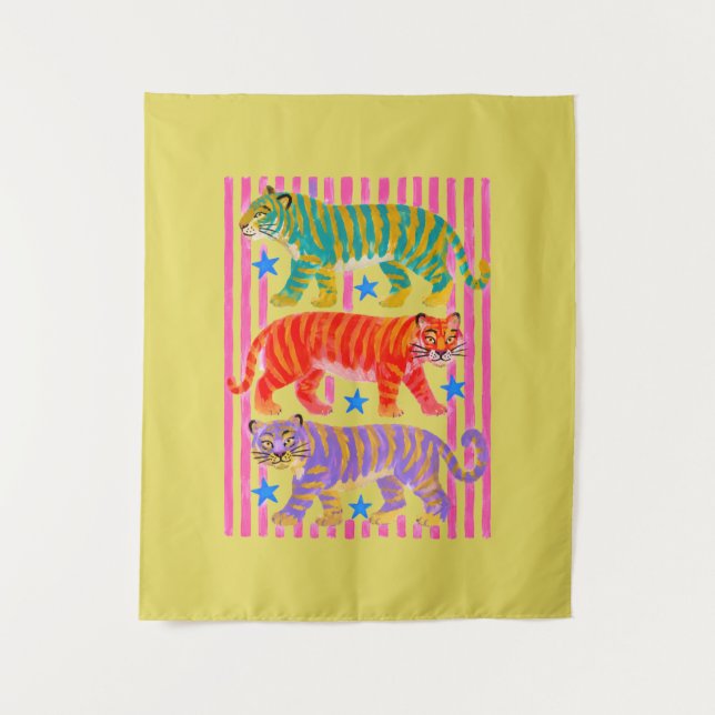 Tapiz sueños de tigre arcoíris (Anverso)