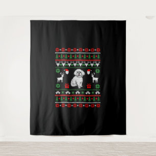 Tapiz Suéter de los Navidades feos de Bichon Frise