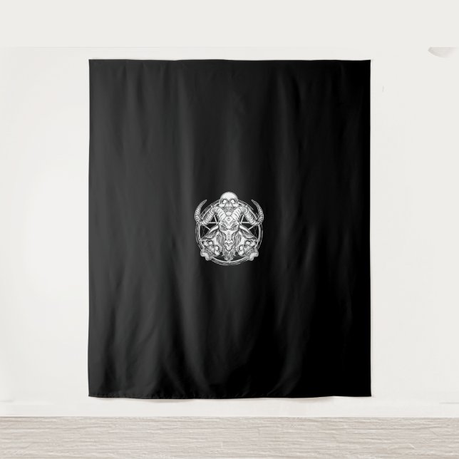 Tapiz Sugar Skull Baphomet Goat Gift (Anverso)