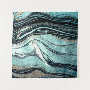 Tapiz Suminagashi, arte marbling japonés.