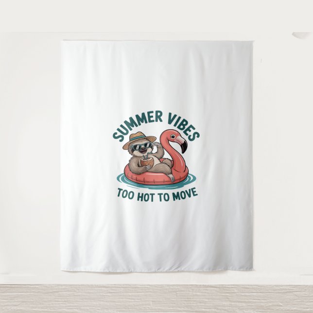 Tapiz Summer Vibes Sloth Funny Lazy Float (Anverso)