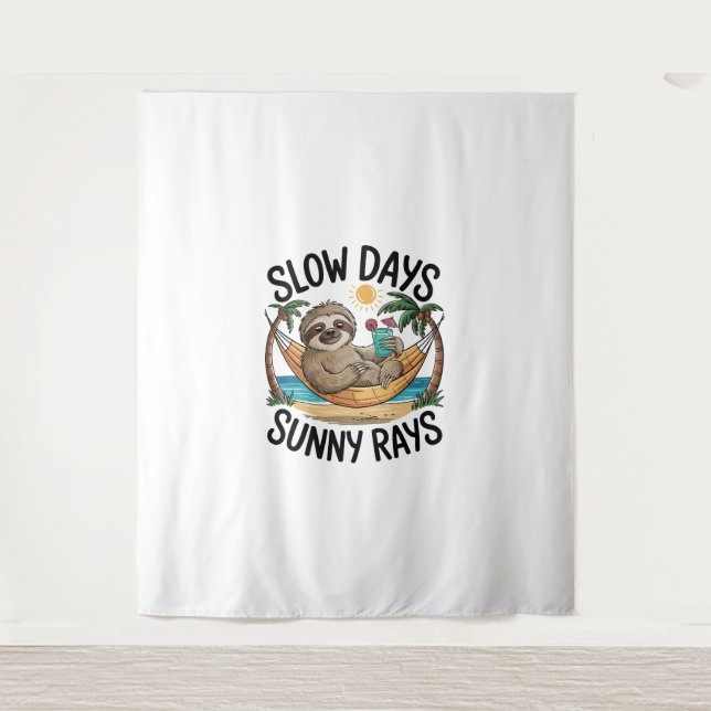 Tapiz Summer Vibes Sloth Funny Lazy Float (Anverso)