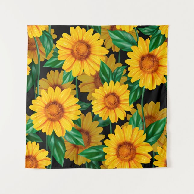 Tapiz Sunflower seamless pattern. Background with yellow (Anverso)