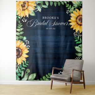 Tapiz Sunflowers Bebé Breath bridal ducha backdrop