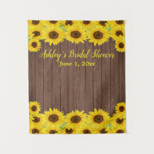 Tapiz Sunflowers Bridal Shower Backups Madera Fotografía
