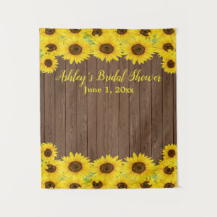 Tapiz Sunflowers Bridal Shower Backups Madera Fotografía