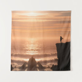 Tapiz  Sunset Surf Silhouette Wall Tapestry 