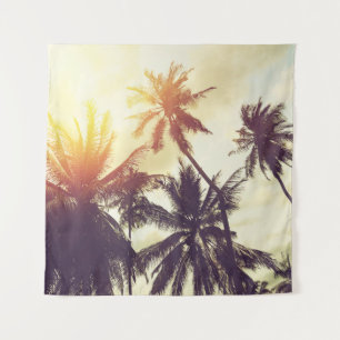 Tapiz Sunset tropical: Palm Silhouette Vintage