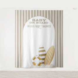 Tapiz Surf Board Baby Shower Custom Gender Neutral