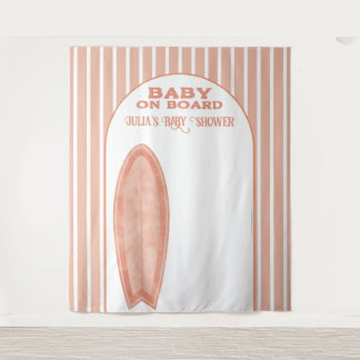 Tapiz Surf Board Baby Shower Custom Photo Wall Banner