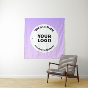 Tapiz Sutil degradado de púrpura claro y logotipo de su