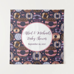 Tapiz Sweet Donuts Purple Chica Baby Shower
