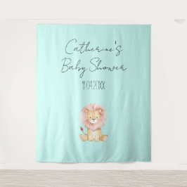 Tapiz Sweet Lion Baby Shower Theme Party Backdrop