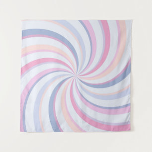 Tapiz Swirls Peach Blue Rosa