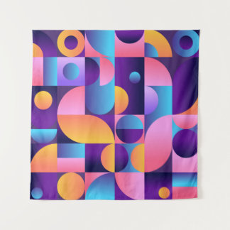 Tapiz Synthwave Bauhaus Neon poster #1 morado rosado osc