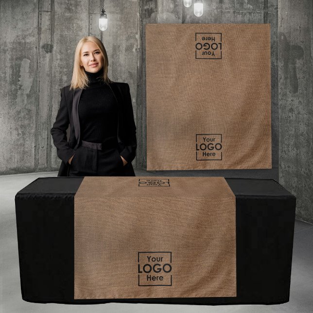 Tapiz Table Runner Banner Business 2 Logos Faux Linen (Table Runner Banner Business 2 Logos Faux Linen Tapestry)