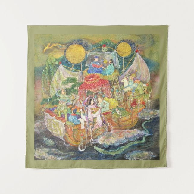 Tapiz Takarabune: The Treasure Ship of Good Fortune  (Anverso)