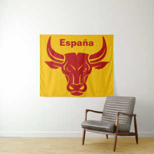 Tapiz Tapado de texto de personalizado de toro estilizad