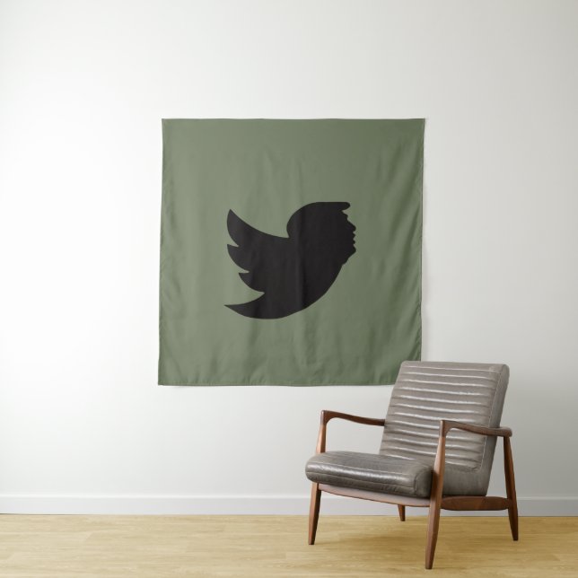 TAPIZ TAPESTRÍA - DISEÑO DE AVES T - VERDE/NEGRO (In situ)