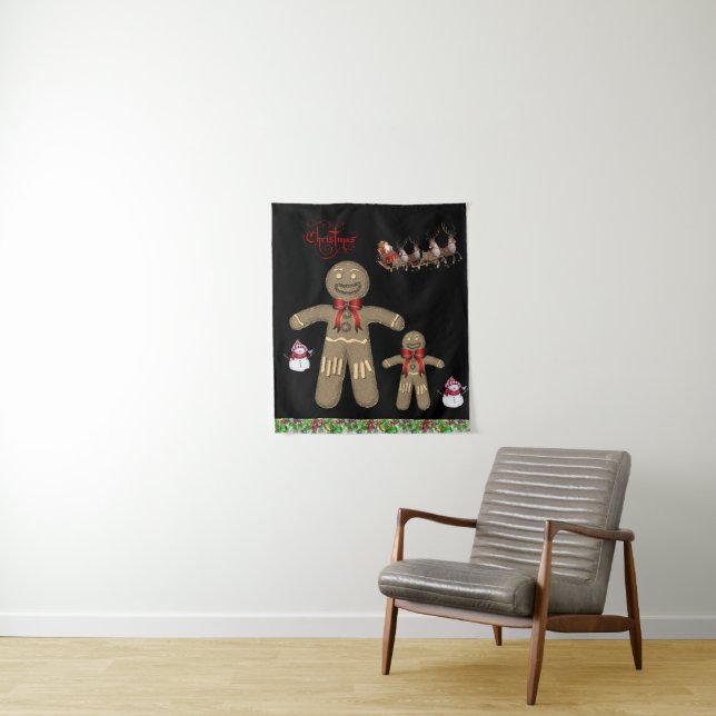 Tapiz Tapestries Navidades Gingerbread Man (In situ)