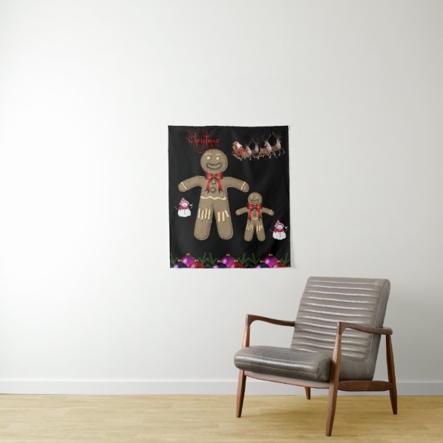 Tapiz Tapestries Navidades Gingerbread Man (In situ)