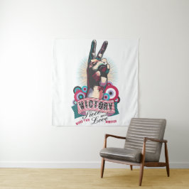 Tapiz Tapestry – Victory Peace & Love Pop-Art Design