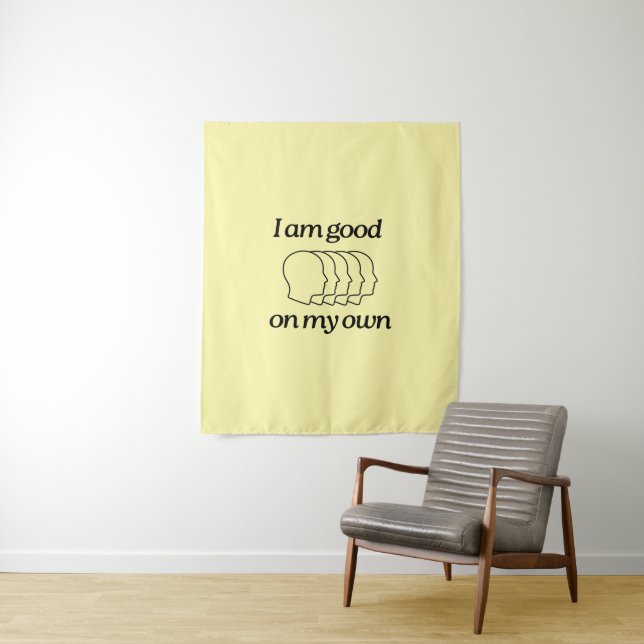 Tapiz Tapestry with illustration and text (In situ)