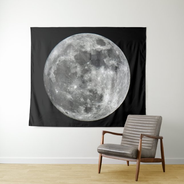 Tapiz Tapicería de la pared de la luna de Supermoon (In situ (horizontal))