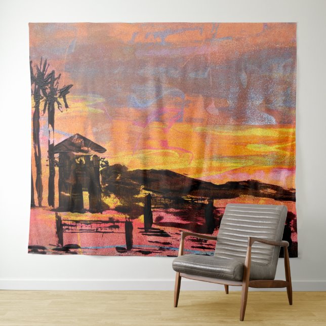 Tapiz tapicería de pared bubblepacífico, torre de guardi (In situ (horizontal))