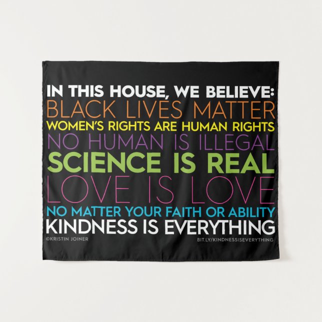 Tapiz Tapicería #KIndnessIsEverything de la pared (Anverso (horizontal))