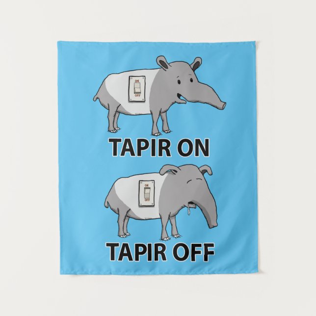 Tapiz Tapir lindo y divertido en Tapir apagado (Anverso)