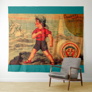 Tapiz Tarjeta de comercio victoriana Spool Cotton de Cha