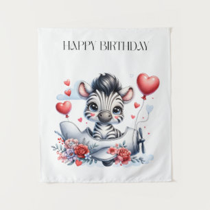 Tapiz Tarjeta de cumpleaños del avión cebra