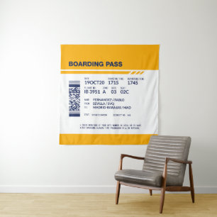 Tapiz Tarjeta de embarque - Amarillo