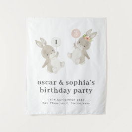 Tapiz Tarjeta de invitación de cumpleaños conjunta para 