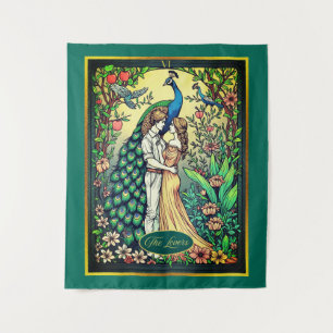 Tapiz Tarjeta Tarot de Art Nouveau, Los Amantes