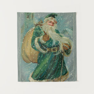 Tapiz Tarjetas de Navidad-Retro Santa Claus Tarjeta Post