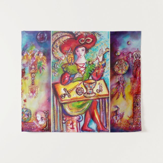 TAPIZ TAROS DE LAS SOMBRAS PERDIDAS / EL MAGICIANO (Anverso (horizontal))