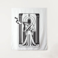 Tarot Alta Sacerdotisa Fumando Hierba Ocultismo
