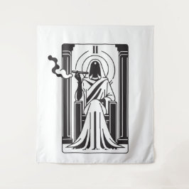 Tapiz Tarot Alta Sacerdotisa Fumando Hierba Ocultismo