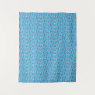 Tapiz Tatuaje tribal Manatees Ocean Blue