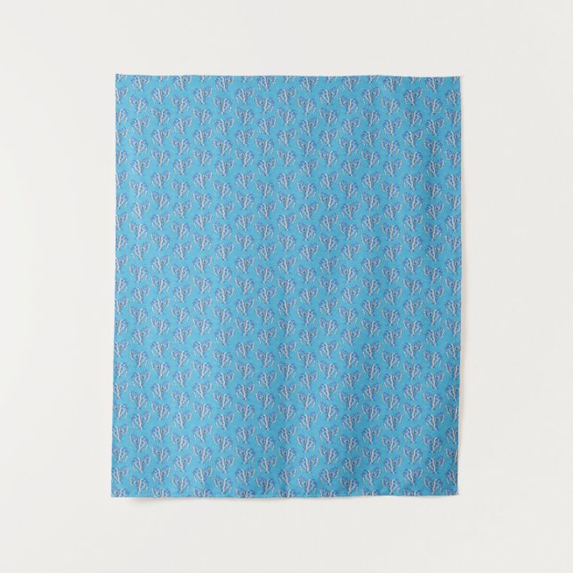 Tapiz Tatuaje tribal Manatees Ocean Blue (Anverso)
