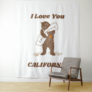 Tapiz Te Amo California Bear Huing Map